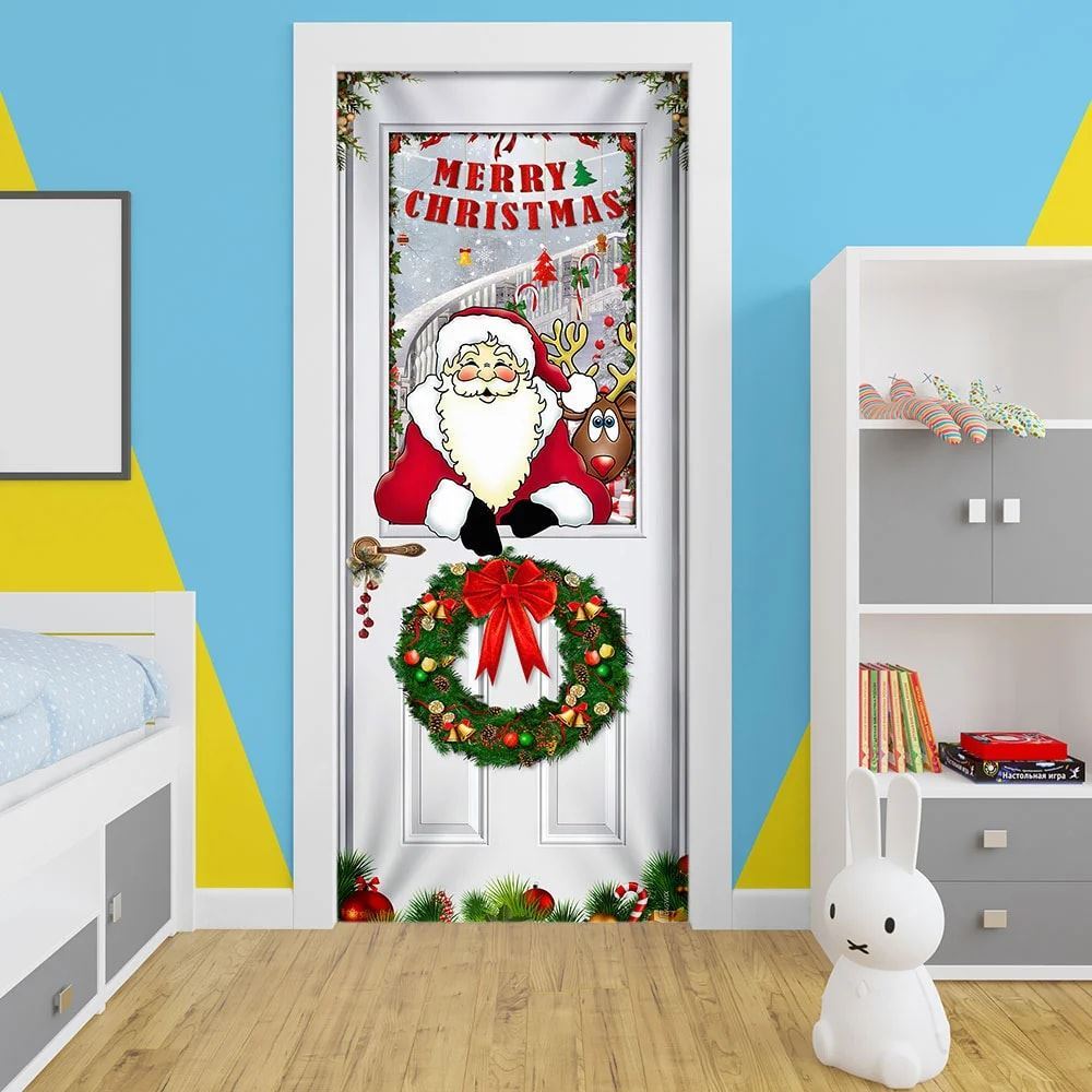 Santa Claus Door Cover, Christmas Door Knob Covers, Christmas Outdoor Decoration