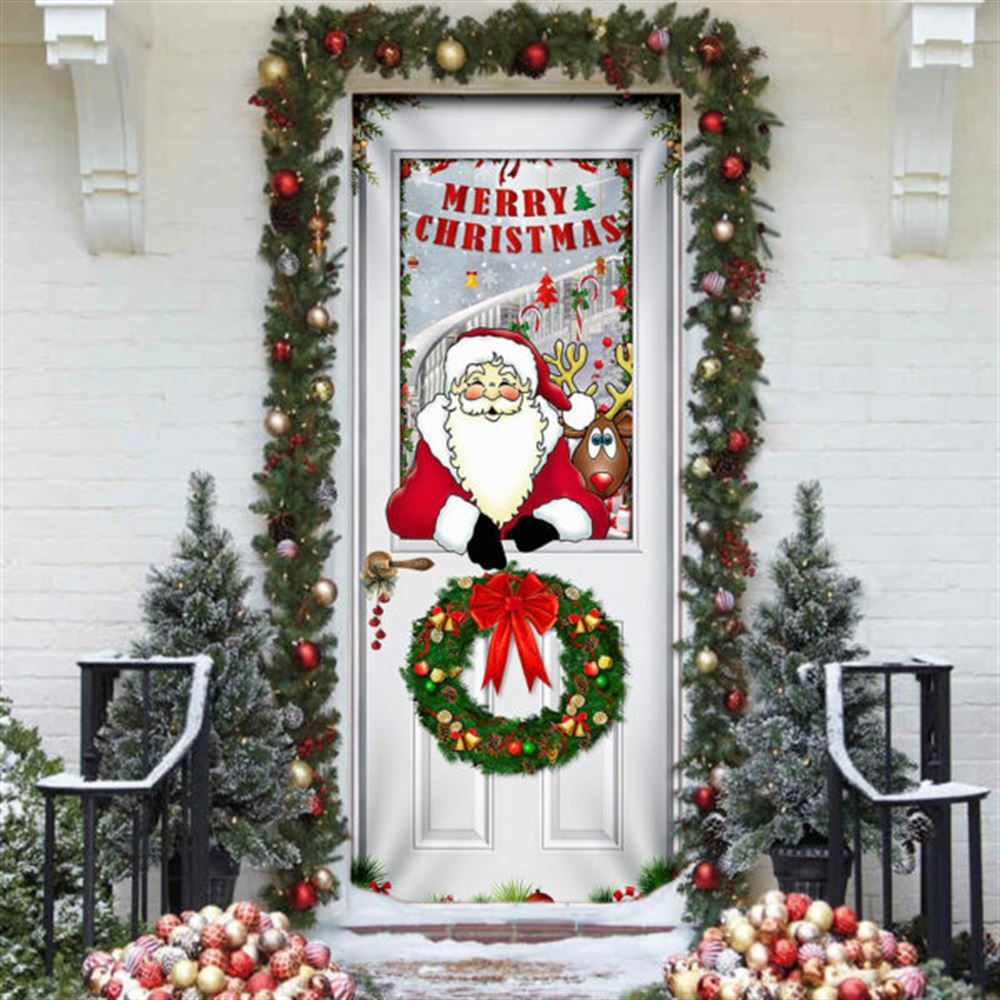 Santa Claus Door Cover, Christmas Door Knob Covers, Christmas Outdoor Decoration