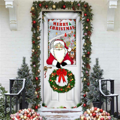 Santa Claus Door Cover, Christmas Door Knob Covers, Christmas Outdoor Decoration