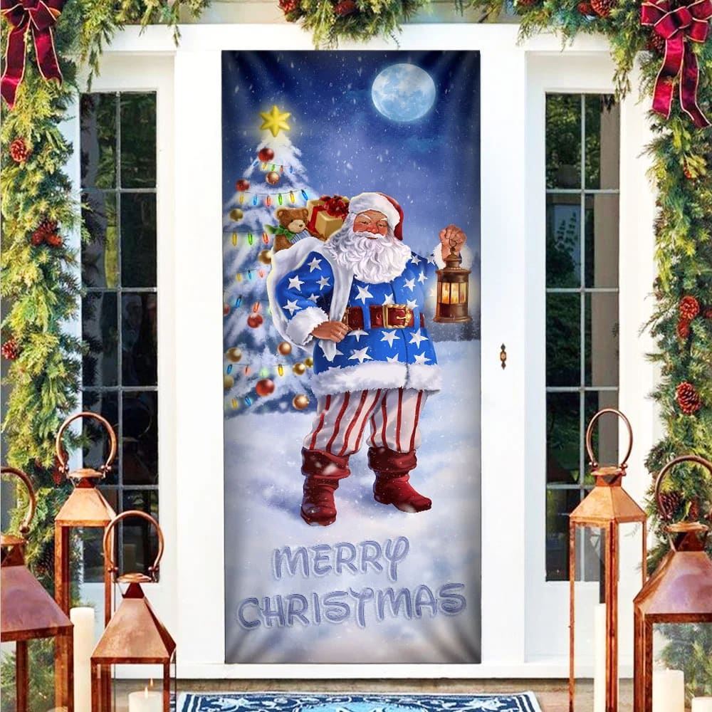 Santa Claus Door Cover, Merry Christmas Door Cover, Christmas Door Knob Covers, Christmas Outdoor Decoration