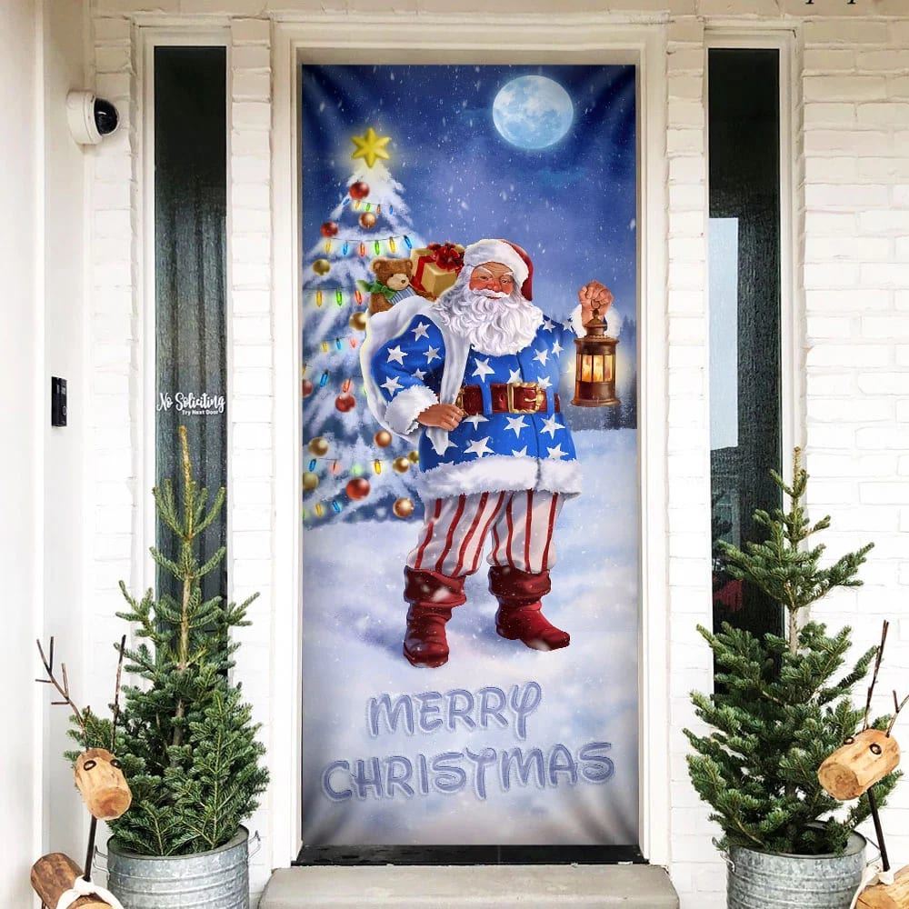 Santa Claus Door Cover, Merry Christmas Door Cover, Christmas Door Knob Covers, Christmas Outdoor Decoration