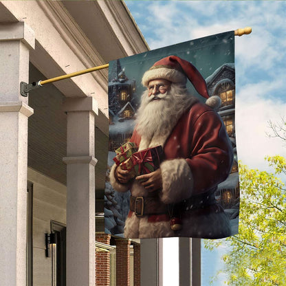 Santa Claus Holding Christmas Gifts Flag, Christmas Garden Flag, Home Decor Accessories, Christmas Outdoor Decor Ideas