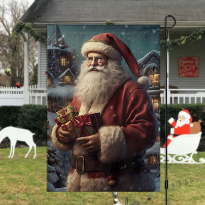 Santa Claus Holding Christmas Gifts Flag, Christmas Garden Flag, Home Decor Accessories, Christmas Outdoor Decor Ideas