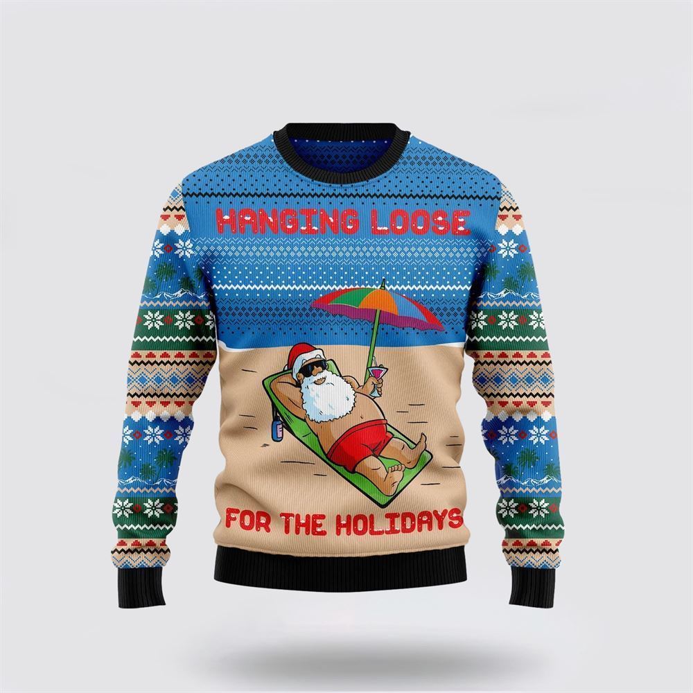 Santa Claus Holiday Ugly Christmas Sweater, Best Gift For Holiday, Christmas Crewneck Sweater, Christmas Winter Fashion