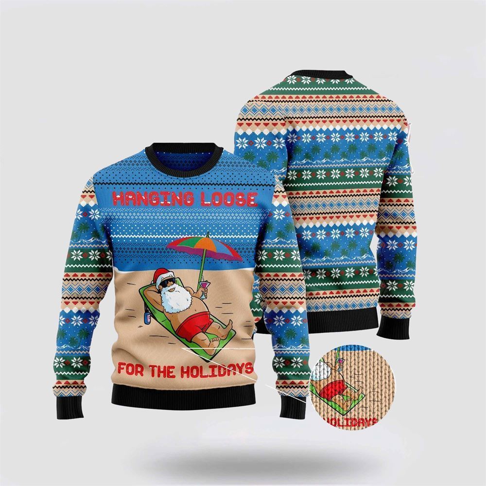 Santa Claus Holiday Ugly Christmas Sweater, Best Gift For Holiday, Christmas Crewneck Sweater, Christmas Winter Fashion