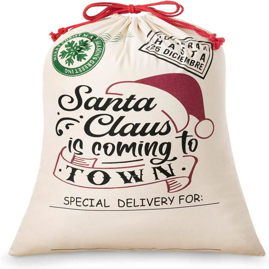 Santa Claus Is Coming To Town Sacks, Gift For Chidren, Christmas Bag Gift, Christmas Gift 2023