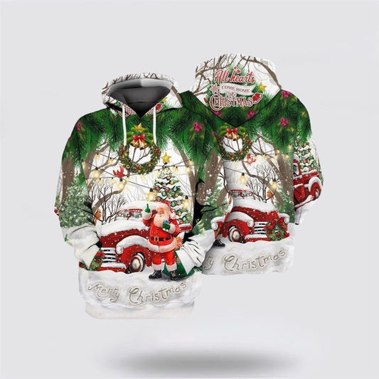 Santa Claus Merry Christmas 4 All Over Print 3D Hoodie For Men & Women, Christmas Hoodie Cute, Christmas Gift, Christmas Fashion