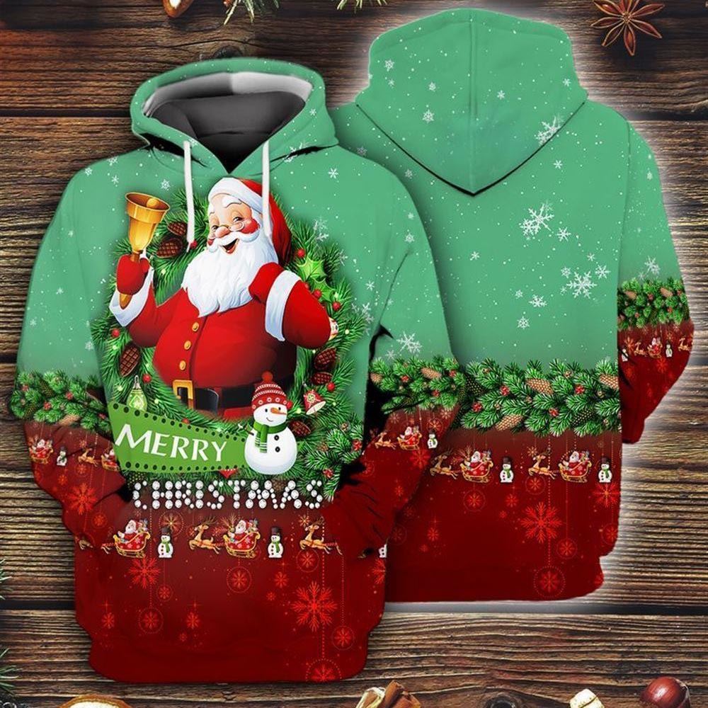Santa Claus Merry Christmas All Over Print 3D Hoodie For Men & Women, Christmas Hoodie Cute, Christmas Gift, Christmas Fashion