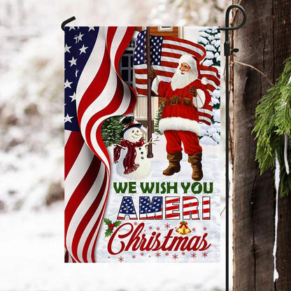 Santa Claus US Flag We Wish You Ameri Christmas Flag, Christmas Garden Flag, Home Decor Accessories, Christmas Outdoor Decor Ideas