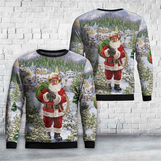 Santa Claus Ugly Christmas Sweater, Best Gift For Holiday, Christmas Crewneck Sweater, Christmas Winter Fashion
