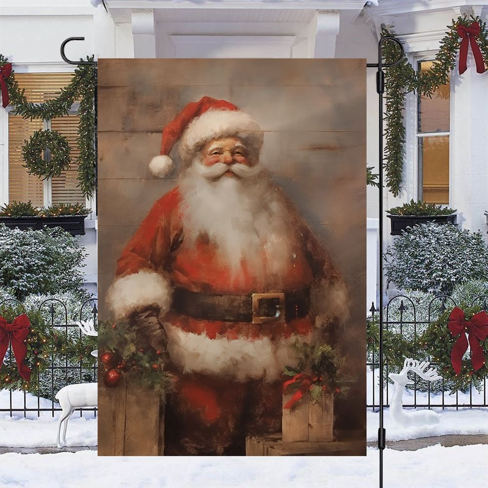 Santa Claus Warm Welcome Flag, Christmas Garden Flag, Home Decor Accessories, Christmas Outdoor Decor Ideas