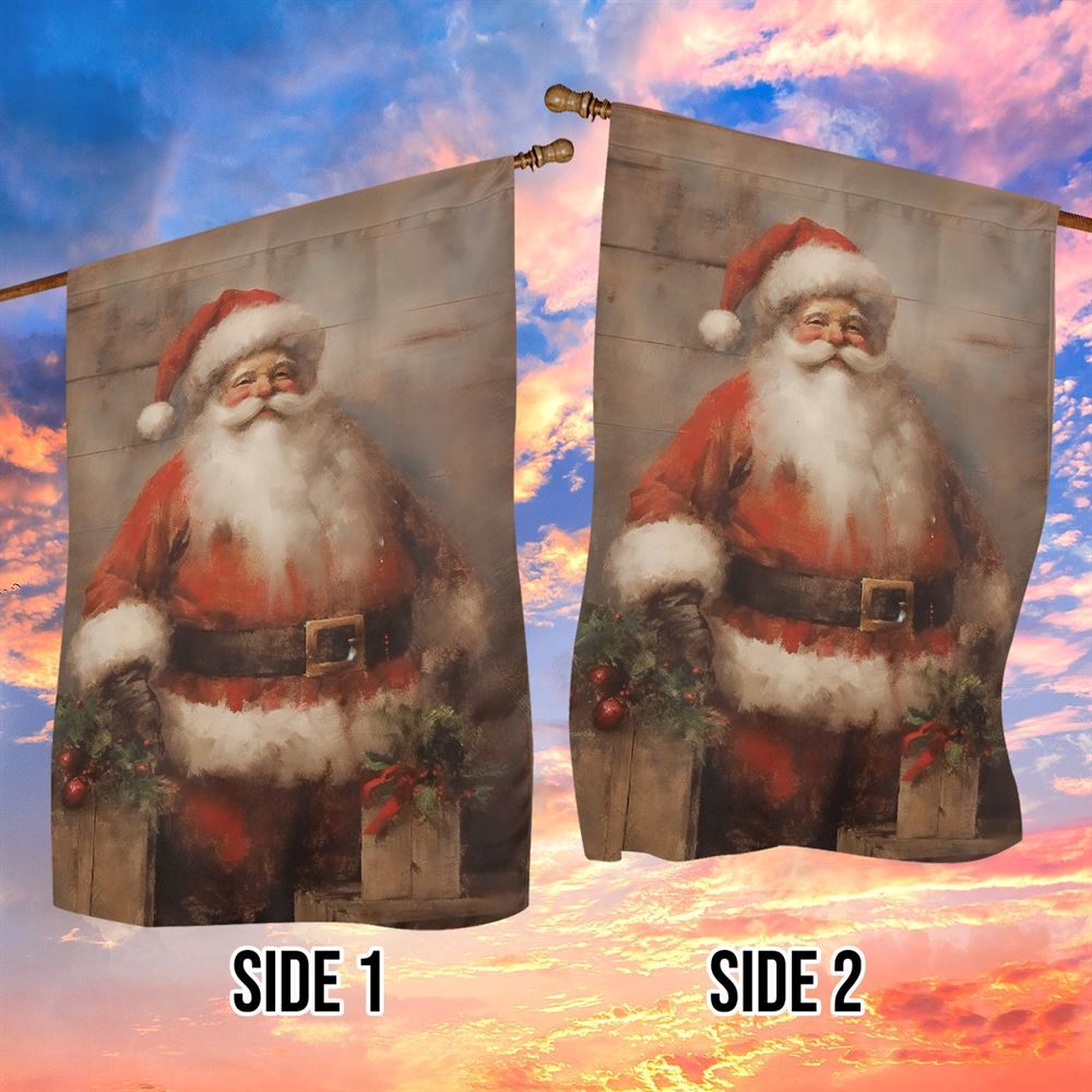 Santa Claus Warm Welcome Flag, Christmas Garden Flag, Home Decor Accessories, Christmas Outdoor Decor Ideas