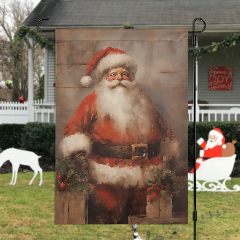 Santa Claus Warm Welcome Flag, Christmas Garden Flag, Home Decor Accessories, Christmas Outdoor Decor Ideas