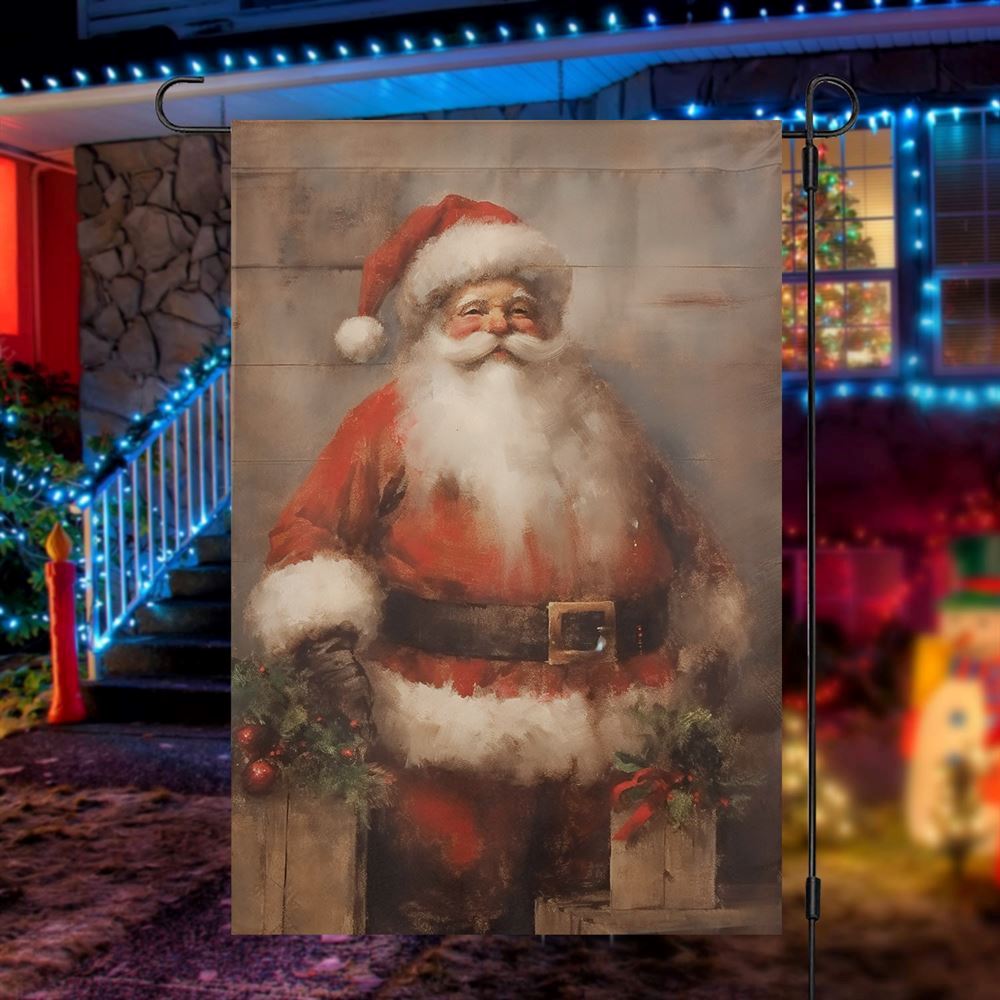 Santa Claus Warm Welcome Flag, Christmas Garden Flag, Home Decor Accessories, Christmas Outdoor Decor Ideas