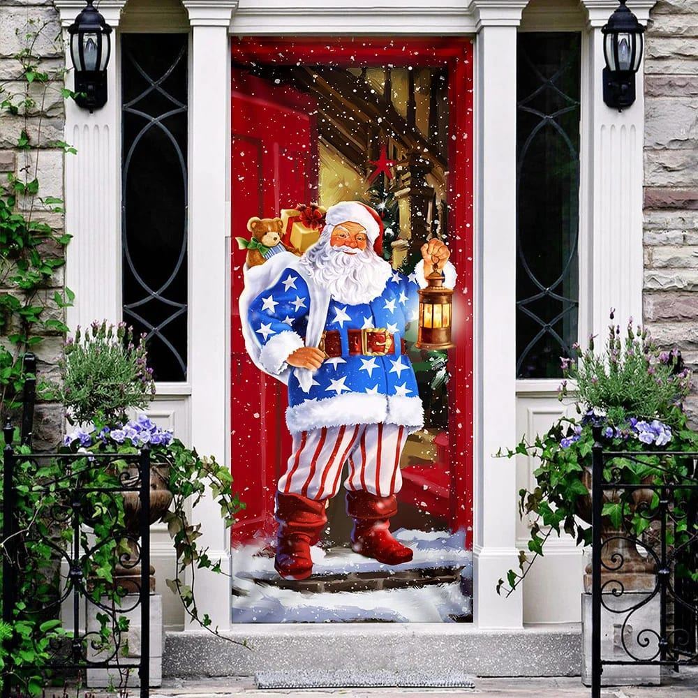 Santa Claus Will Visit You At Home This Christmas Door Cover, Christmas Door Knob Covers, Christmas Outdoor Decoration