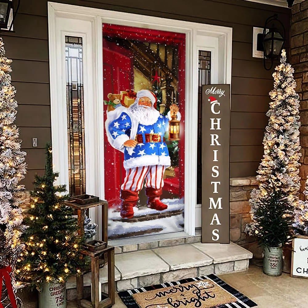 Santa Claus Will Visit You At Home This Christmas Door Cover, Christmas Door Knob Covers, Christmas Outdoor Decoration