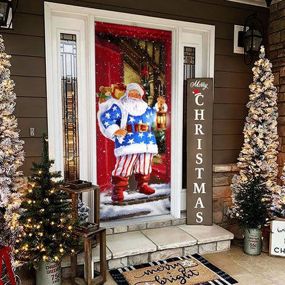 Santa Claus Will Visit You At Home This Christmas Door Cover, Christmas Door Knob Covers, Christmas Outdoor Decoration