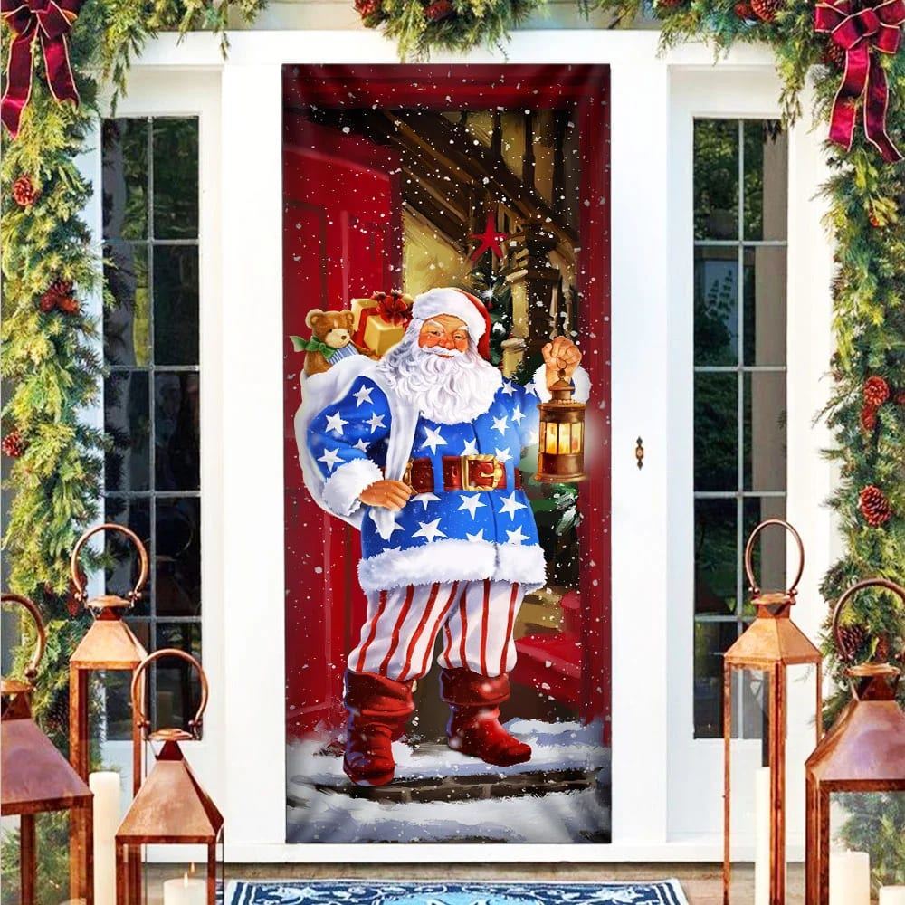 Santa Claus Will Visit You At Home This Christmas Door Cover, Christmas Door Knob Covers, Christmas Outdoor Decoration