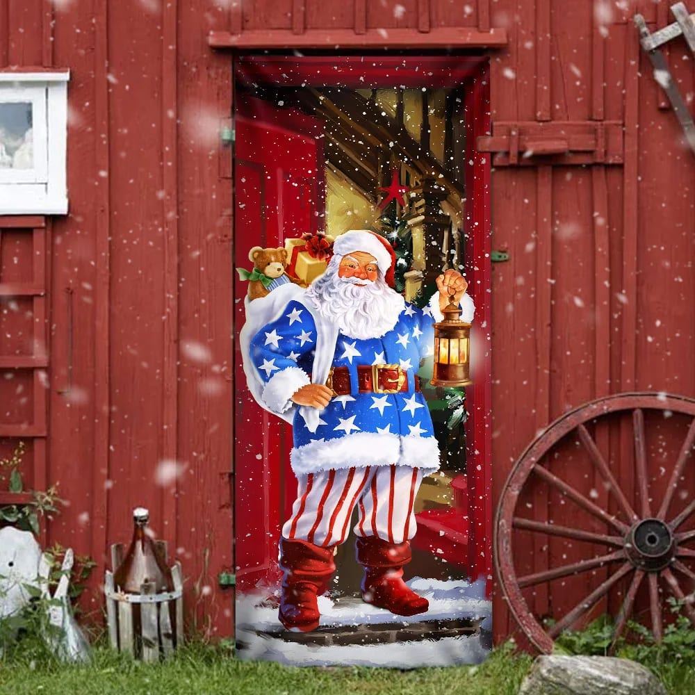 Santa Claus Will Visit You At Home This Christmas Door Cover, Christmas Door Knob Covers, Christmas Outdoor Decoration