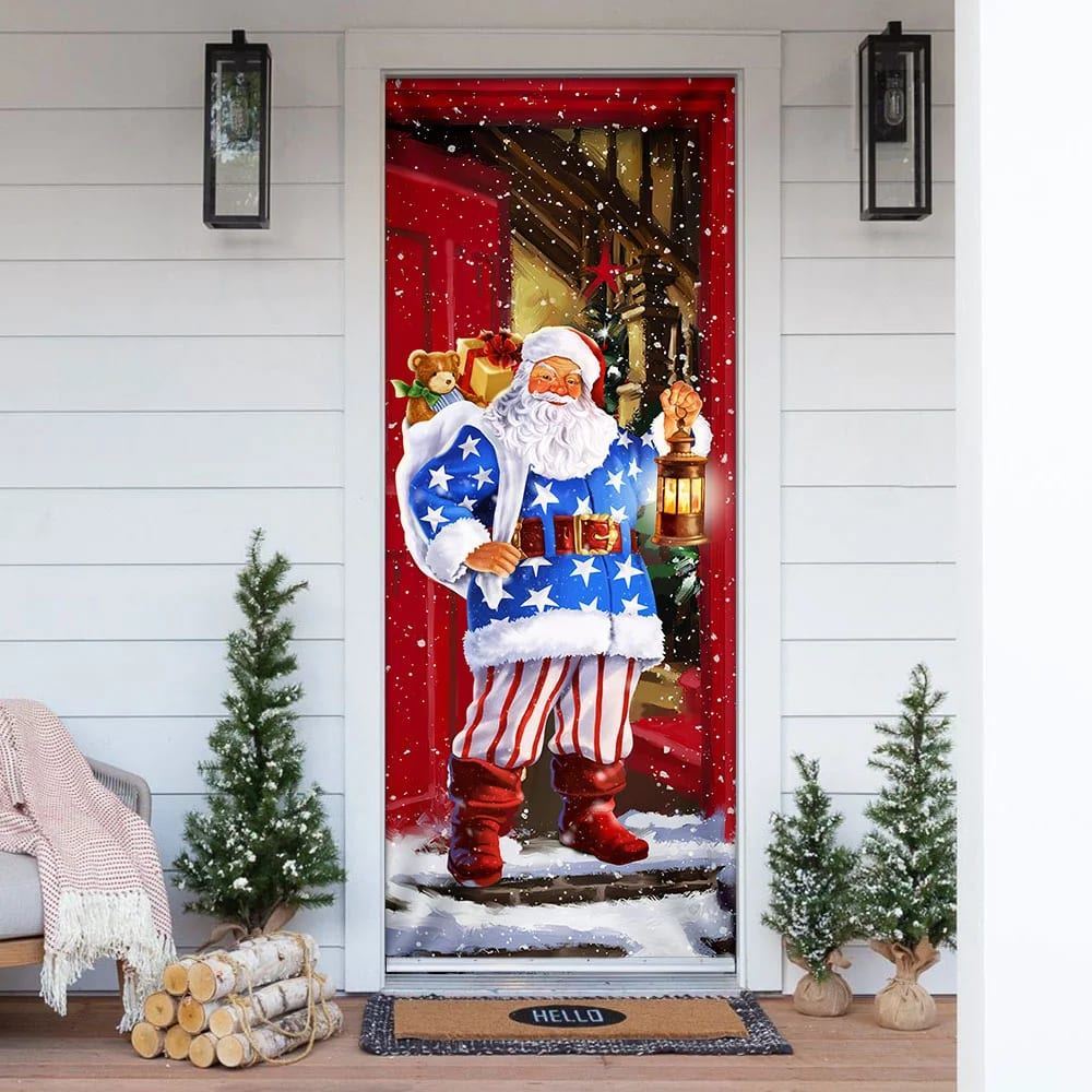 Santa Claus Will Visit You At Home This Christmas Door Cover, Christmas Door Knob Covers, Christmas Outdoor Decoration