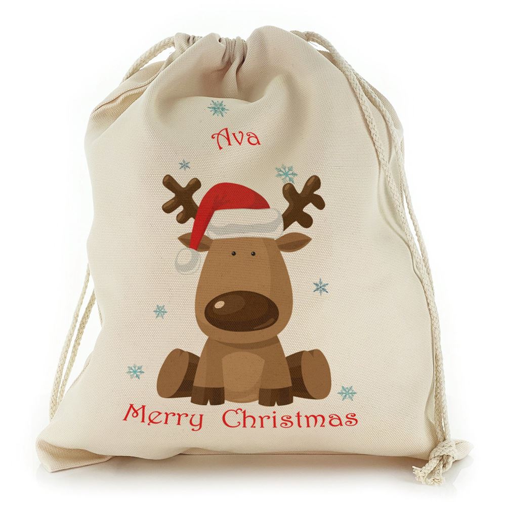 Santa Hat Reindeer Christmas Sack, Gift For Chidren, Christmas Bag Gift, Christmas Gift 2023