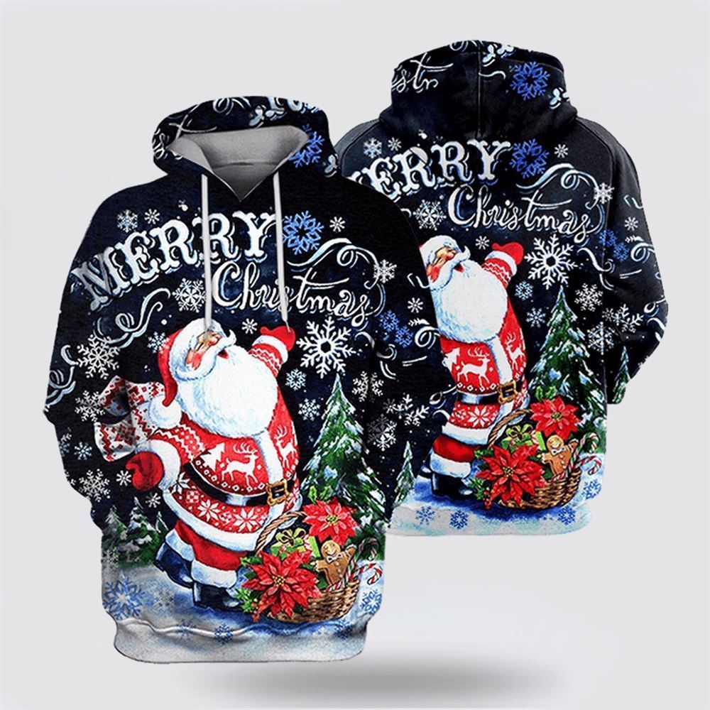 Santa Merry Christmas All Over Print 3D Hoodie For Men & Women, Christmas Hoodie Cute, Christmas Gift, Christmas Fashion
