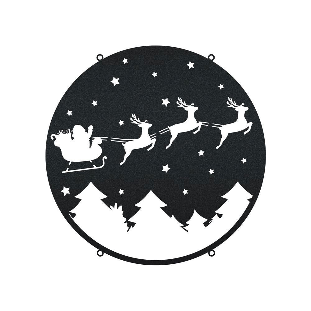 Santa On Sleigh Merry Christmas Neon Lights Metal Wall Art, Christmas Gift, Christmas Home Decor Sign, Christmas Outdoor Metal Sign