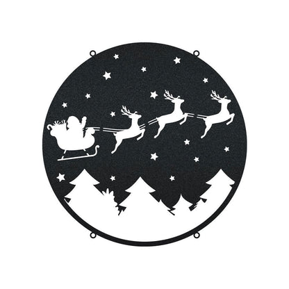 Santa On Sleigh Merry Christmas Neon Lights Metal Wall Art, Christmas Gift, Christmas Home Decor Sign, Christmas Outdoor Metal Sign