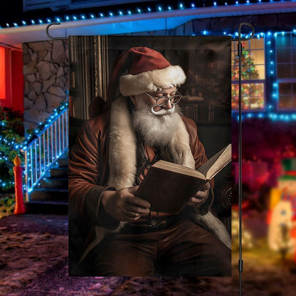 Santa's Cozy Reading Hour Flag, Christmas Garden Flag, Home Decor Accessories, Christmas Outdoor Decor Ideas