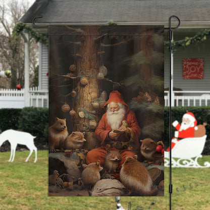Santa's Forest Friends Flag, Christmas Garden Flag, Home Decor Accessories, Christmas Outdoor Decor Ideas