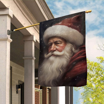 Santa's Gentle Gaze A Winter's Portrait Flag, Christmas Garden Flag, Home Decor Accessories, Christmas Outdoor Decor Ideas