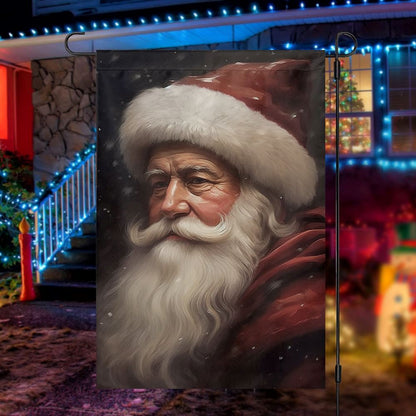 Santa's Gentle Gaze A Winter's Portrait Flag, Christmas Garden Flag, Home Decor Accessories, Christmas Outdoor Decor Ideas