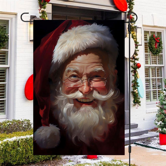 Santa's Sparkling Smile, Santa Claus Garden Flag, Christmas Garden Flag, Home Decor Accessories, Christmas Outdoor Decor Ideas