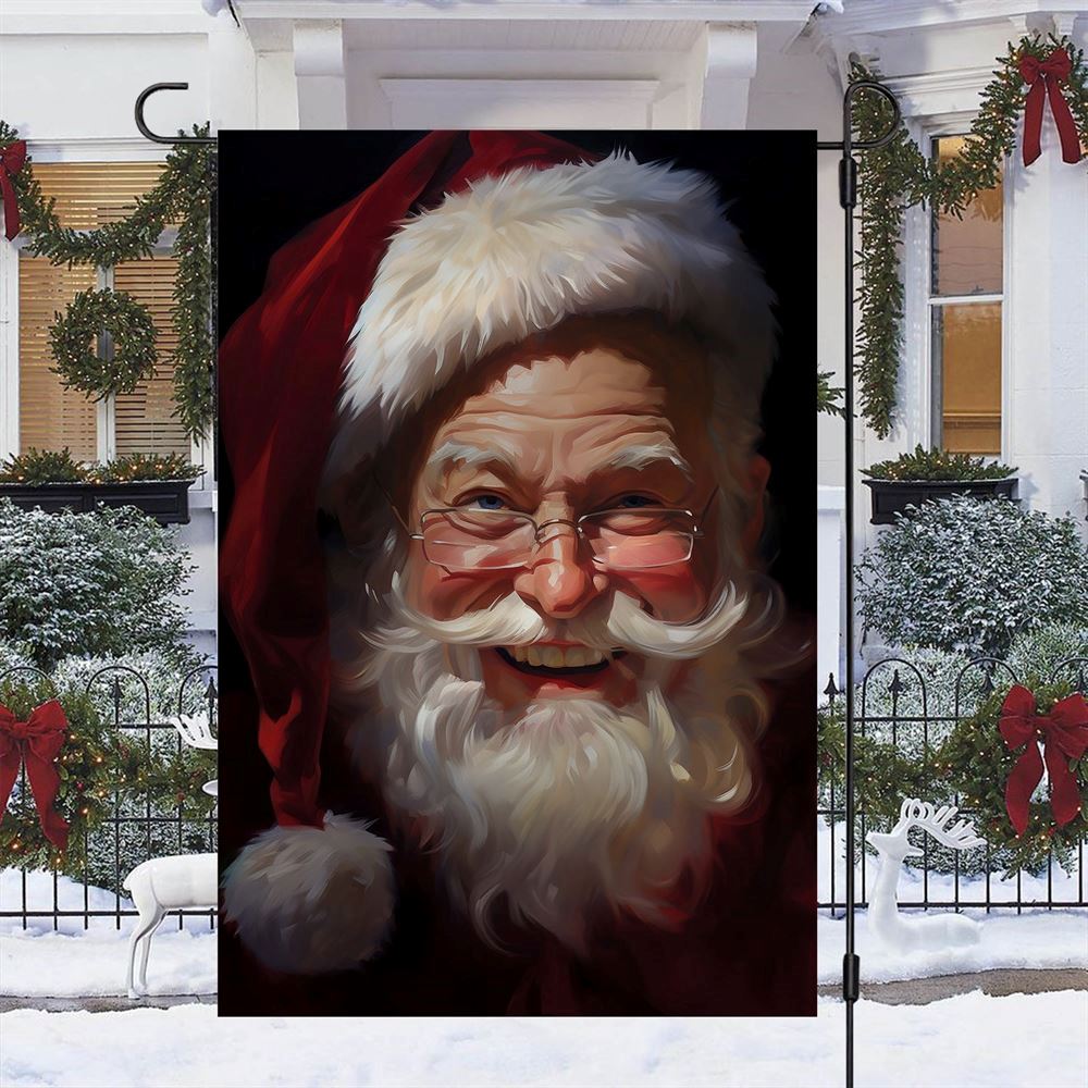 Santa's Sparkling Smile, Santa Claus Garden Flag, Christmas Garden Flag, Home Decor Accessories, Christmas Outdoor Decor Ideas