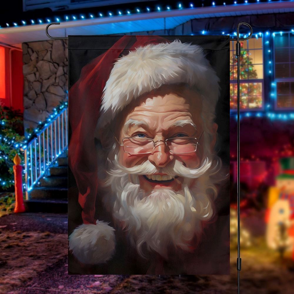 Santa's Sparkling Smile, Santa Claus Garden Flag, Christmas Garden Flag, Home Decor Accessories, Christmas Outdoor Decor Ideas