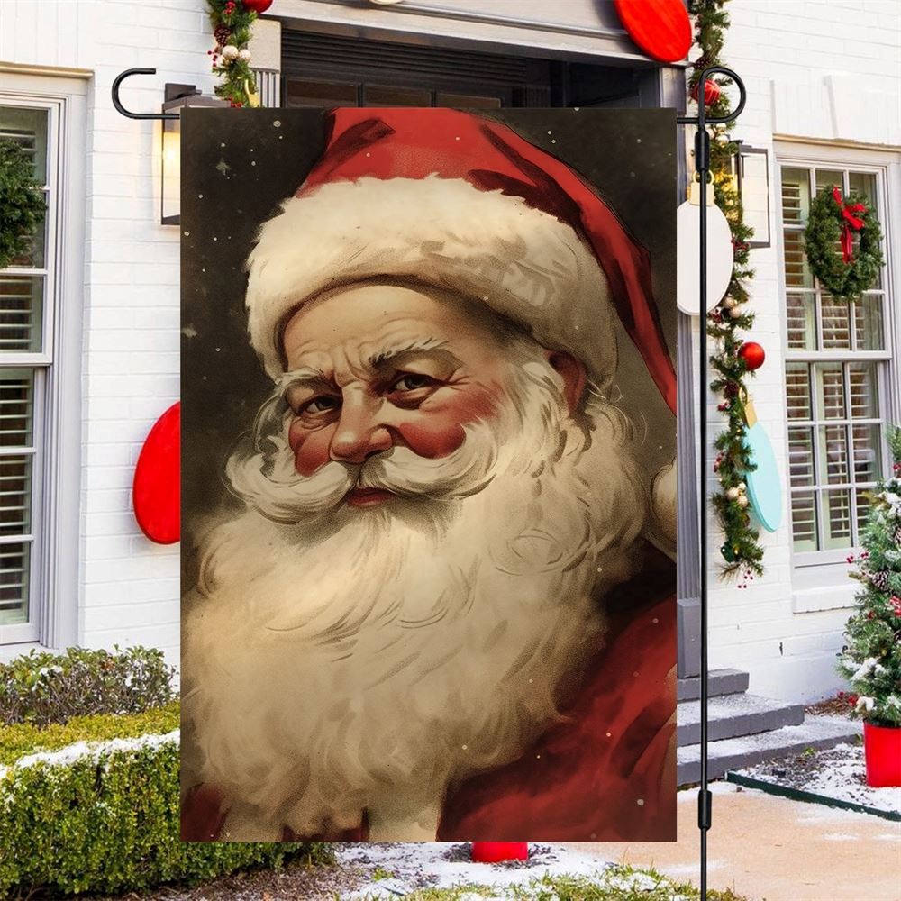 Santa's Thoughtful Gaze, Santa Claus Garden Flag, Christmas Garden Flag, Home Decor Accessories, Christmas Outdoor Decor Ideas