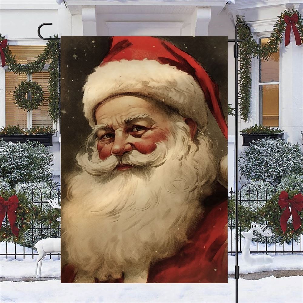 Santa's Thoughtful Gaze, Santa Claus Garden Flag, Christmas Garden Flag, Home Decor Accessories, Christmas Outdoor Decor Ideas