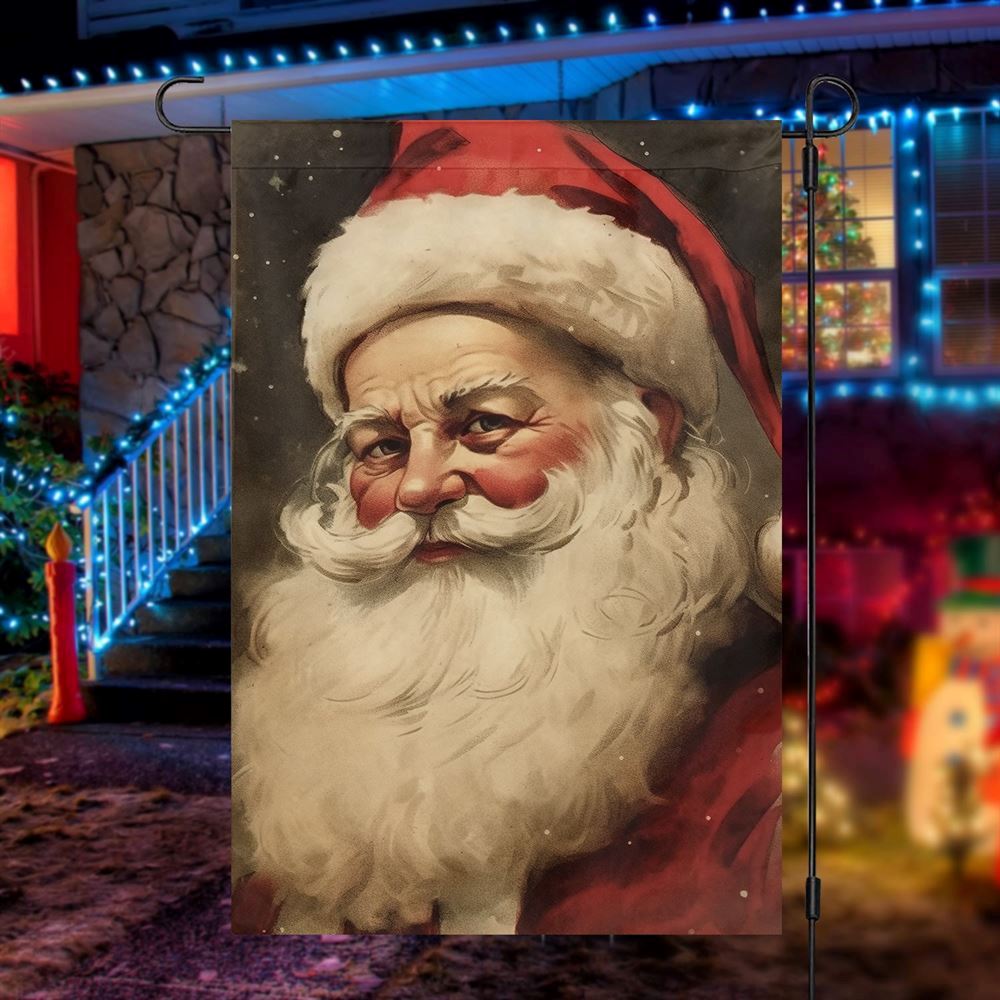 Santa's Thoughtful Gaze, Santa Claus Garden Flag, Christmas Garden Flag, Home Decor Accessories, Christmas Outdoor Decor Ideas