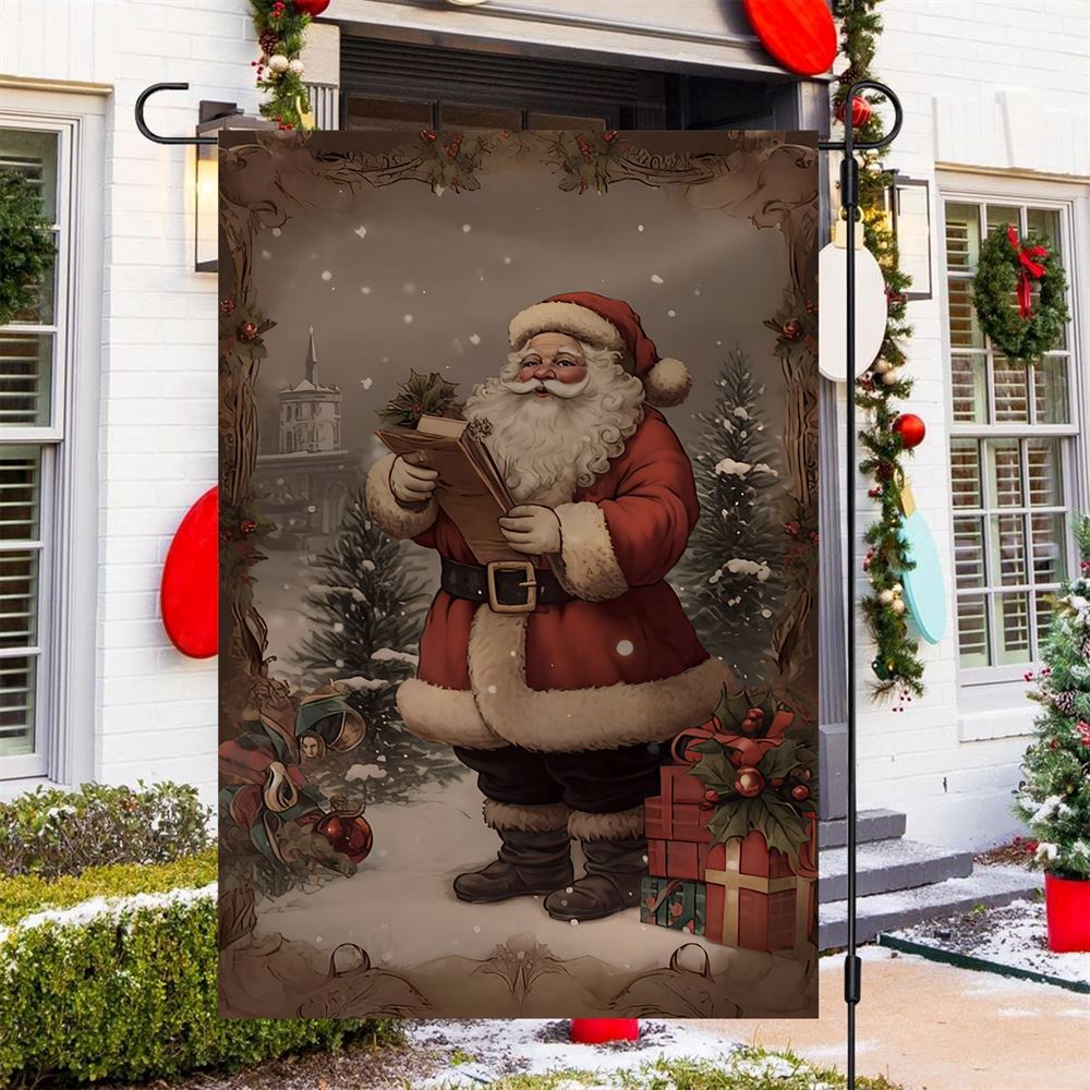 Santa's Wintry Gift Delivery Flag, Christmas Garden Flag, Home Decor Accessories, Christmas Outdoor Decor Ideas