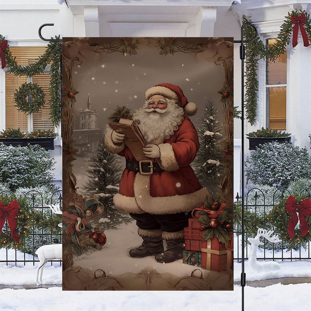 Santa's Wintry Gift Delivery Flag, Christmas Garden Flag, Home Decor Accessories, Christmas Outdoor Decor Ideas