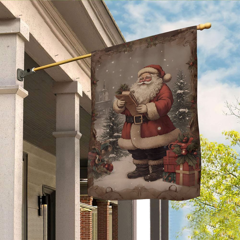 Santa's Wintry Gift Delivery Flag, Christmas Garden Flag, Home Decor Accessories, Christmas Outdoor Decor Ideas