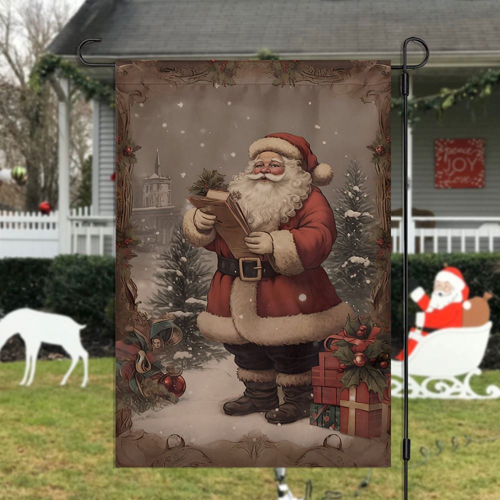 Santa's Wintry Gift Delivery Flag, Christmas Garden Flag, Home Decor Accessories, Christmas Outdoor Decor Ideas