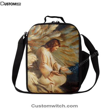 Saving Jesus Wings Feathers Lunch Bags, Bible Verse Lunch Bag For Men And Women