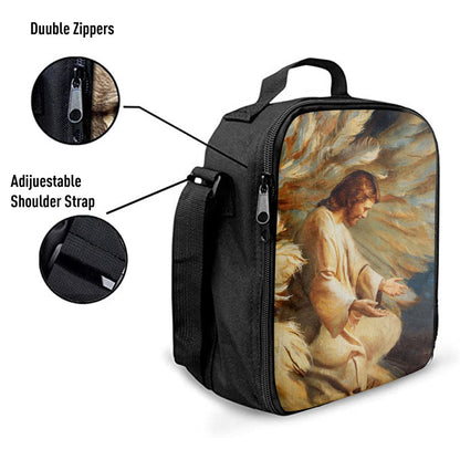 Saving Jesus Wings Feathers Lunch Bags, Bible Verse Lunch Bag For Men And Women