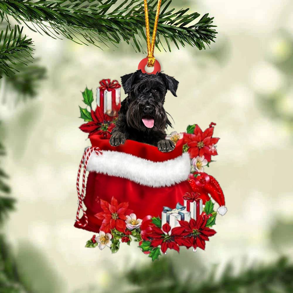 Schnauzer In Gift Bag Christmas Ornament, Christmas Gift, Christmas Tree Decorations, Christmas Ornament 2023