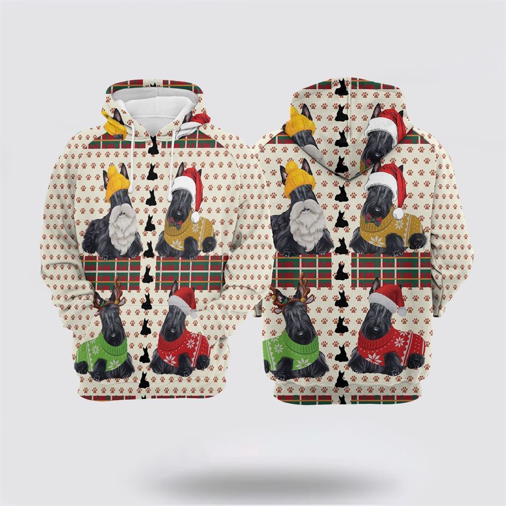 Scottish Terrier Christmas All Over Print 3D Hoodie For Men & Women, Christmas Dog Hoodie, Christmas Hoodie Cute, Christmas Gift