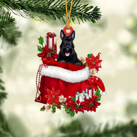 Scottish Terrier In Gift Bag Christmas Ornaments, Christmas Gift, Christmas Tree Decorations, Christmas Ornament 2023
