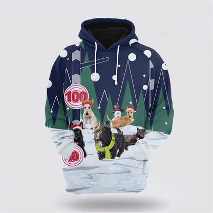 Scottish Terrier Playing Christmas All Over Print 3D Hoodie For Men & Women, Christmas Dog Hoodie, Christmas Hoodie Cute, Christmas Gift