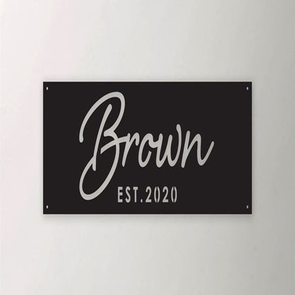 Script Metal Sign, Metal Name Sign, Metal Address Sign, Wall Metal Sign, Home Decor Sign, Anniversary Gift, Wall Decoration Art