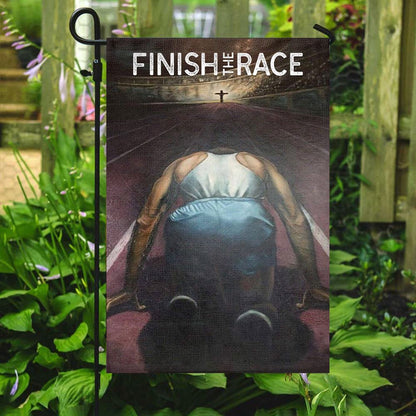 Scripture Flag, Finish The Race, Athletes God Flag,Decorative Flag, Garden Flag, Gift Ideas For Athletes, Christian Flag, Scripture Flag
